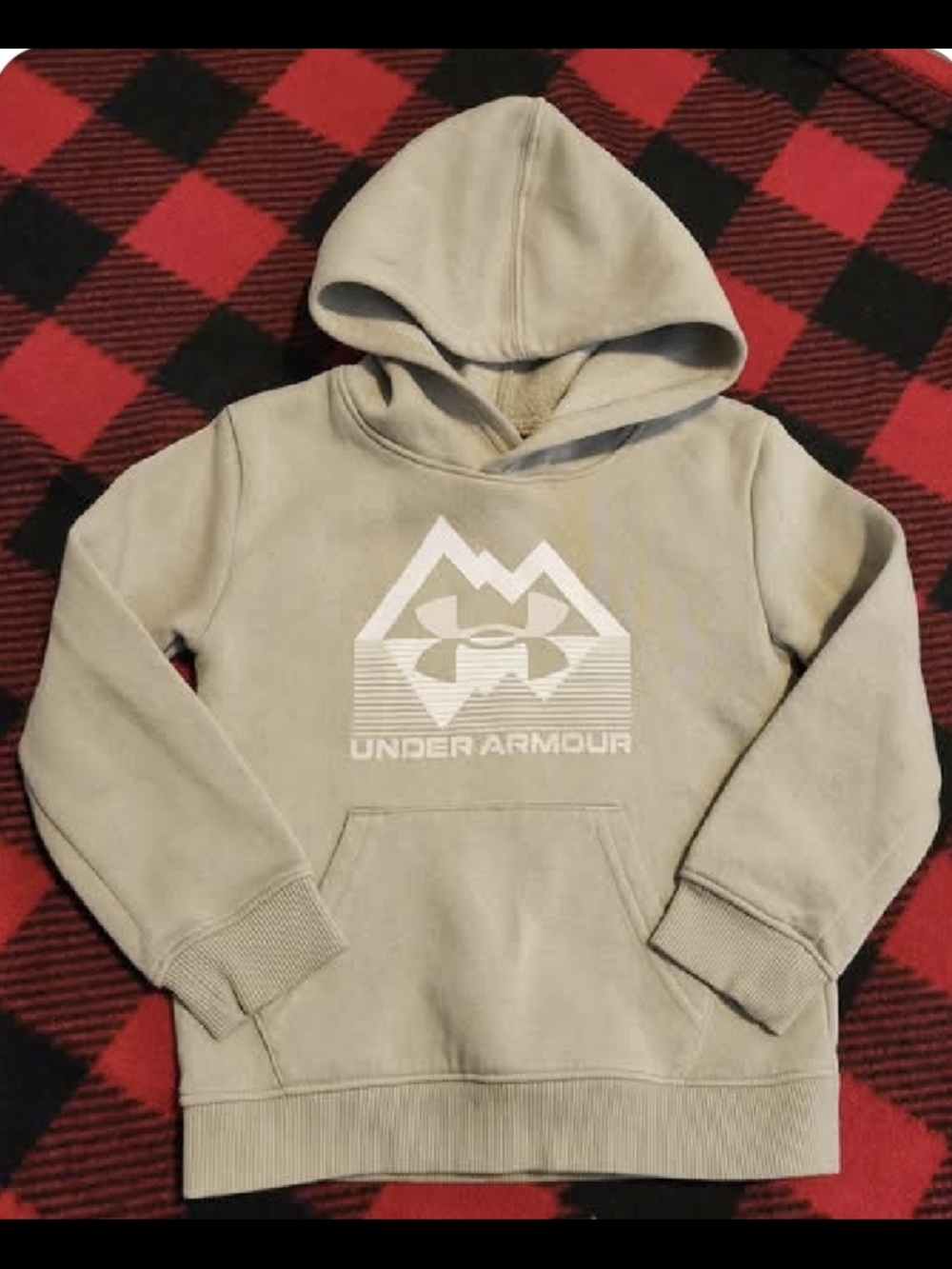 Under Armour Beige Hoodie with White Logo